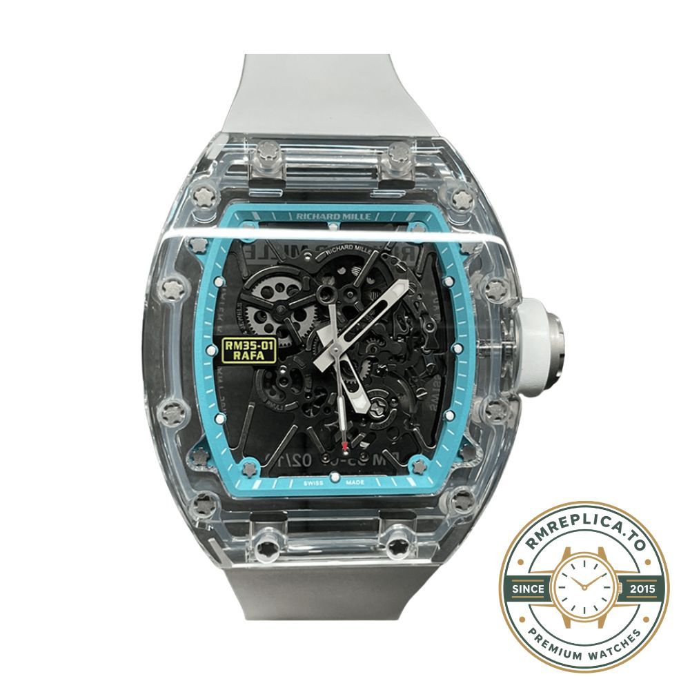 Richard Mille replicas RM 35-01 Rafael Nadal caseback view showing exhibition back – richard mille replicas