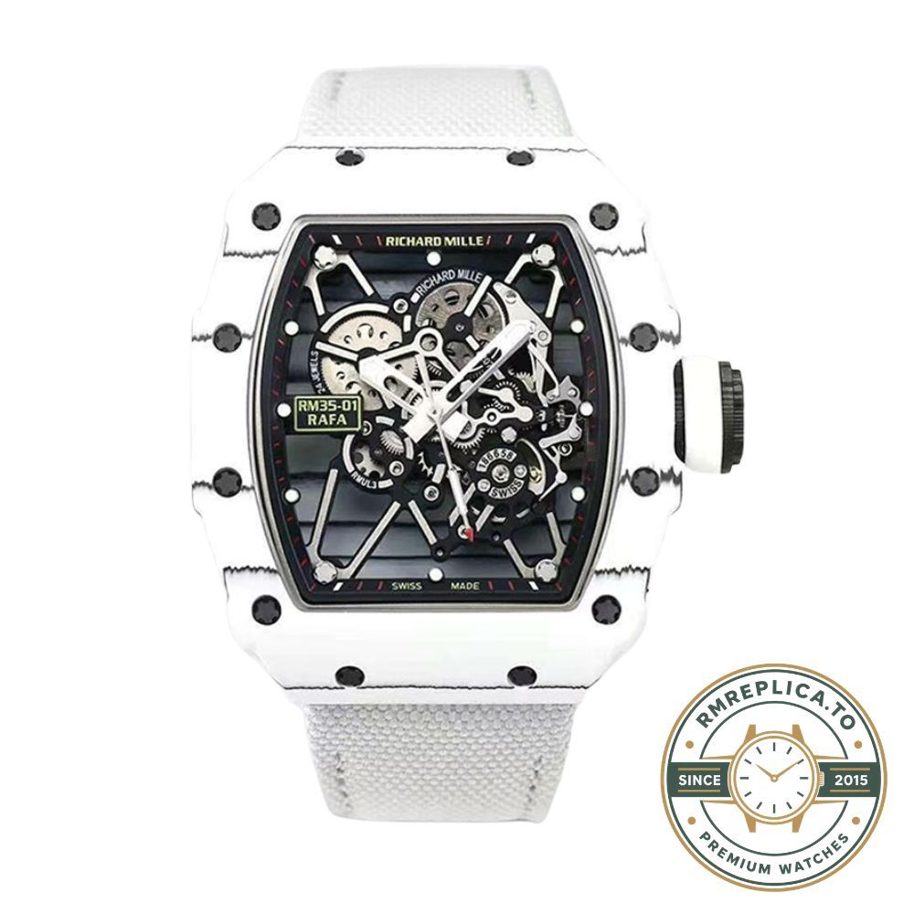 Best Richard Mille replica RM35-01 Rafael Nadal caseback view with titanium folding clasp engraving – best richard mille replica
